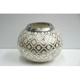 Lampion Szklany w Kwiatki